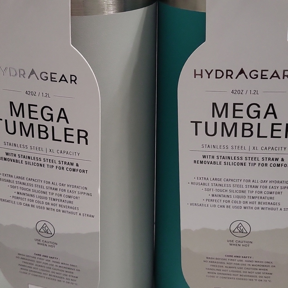Mega Tumbler Set 42 OZ - Grey and Teal - Picture 4 of 4